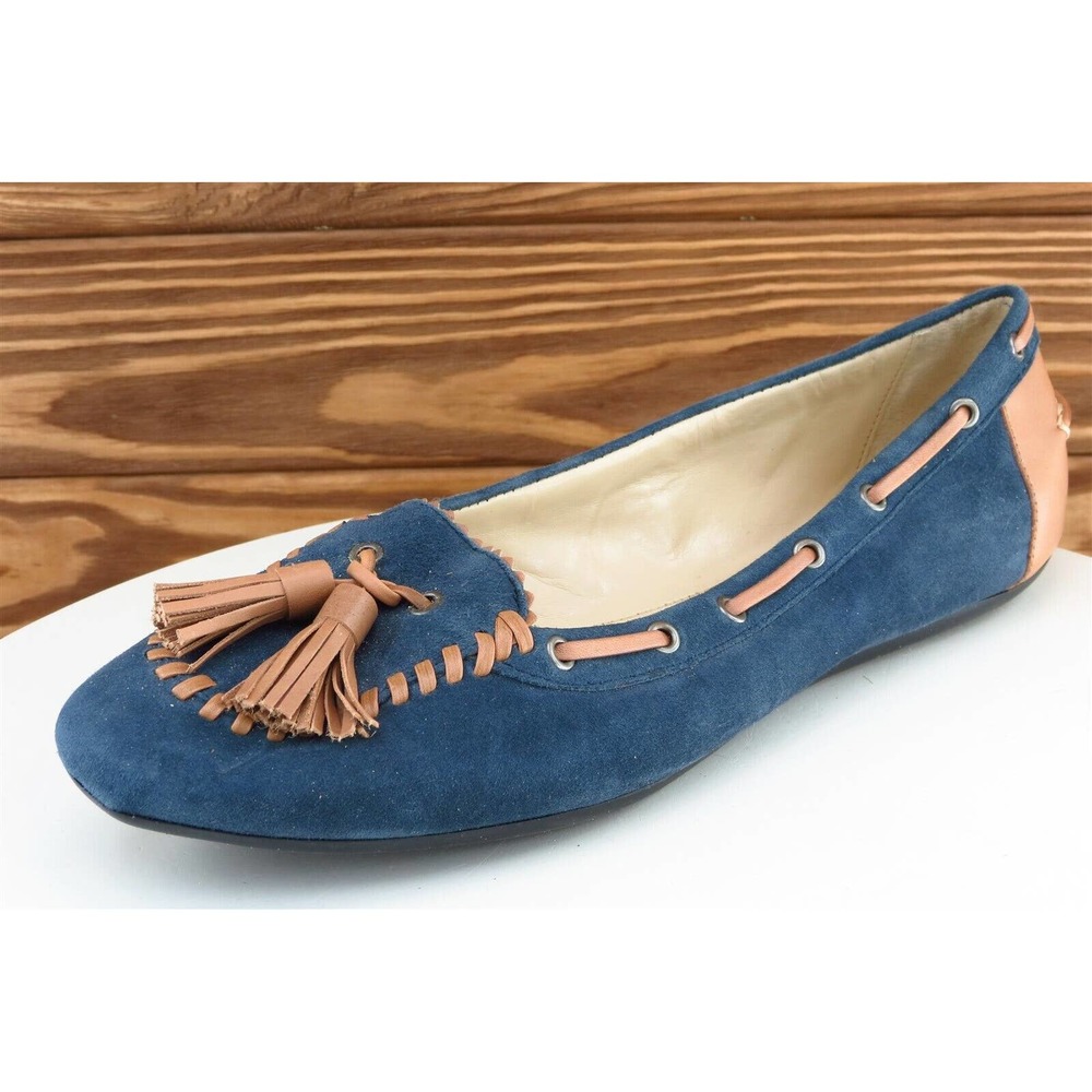Isaac Mizrahi Size 8.5 M Blue Loafer Shoes Leather Women A211922